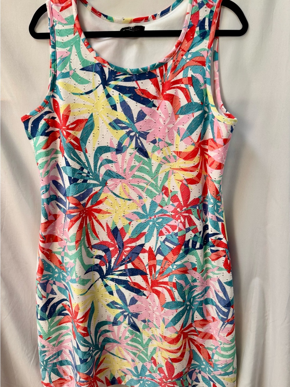 Ronni Nicole Tropical Palm Leaf Print Sleeveless Shift Dress XL